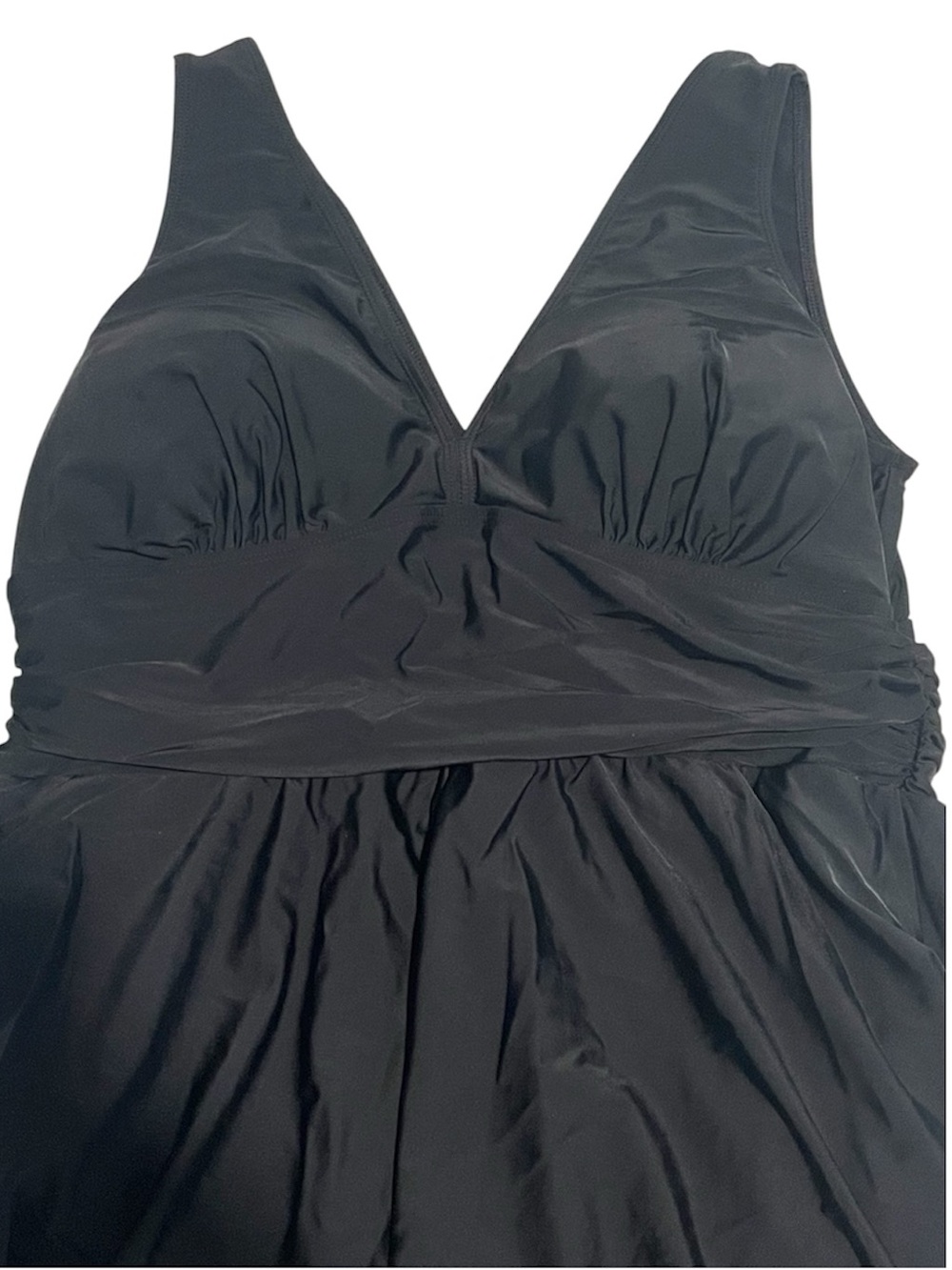 Torrid • Wireless Black Asymmetrical One-Piece Swim Dress - Size 2/2X/18-20 - Picture 6 of 13